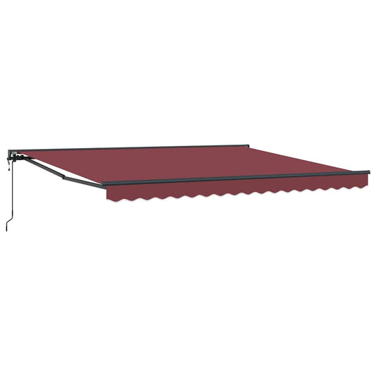 Elektrische Semi-Kassetten-Markise Bordeauxrot 400x300 cm Stoff