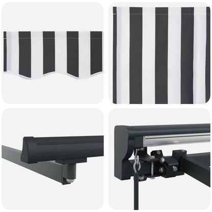 Einziehbare Markise Anthrazit und Weiß 400x300 cm Stoff