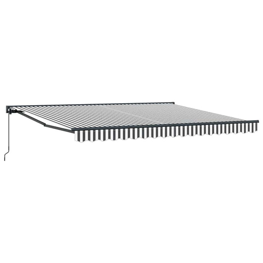 Einziehbare Markise Anthrazit und Weiß 400x300 cm Stoff