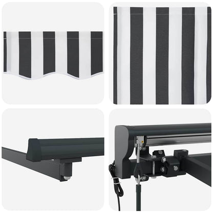 Einziehbare Markise Anthrazit und Weiß 400x300 cm Stoff