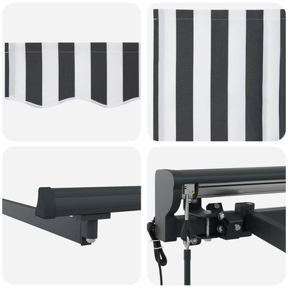 Einziehbare Markise Anthrazit und Weiß 400x300 cm Stoff