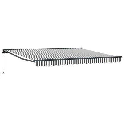 Einziehbare Markise Anthrazit und Weiß 400x300 cm Stoff