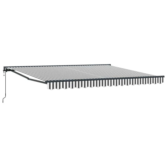 Einziehbare Markise Anthrazit und Weiß 400x300 cm Stoff