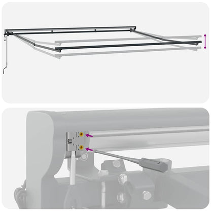 Einziehbare Markise Anthrazit und Weiß 400x300 cm Stoff