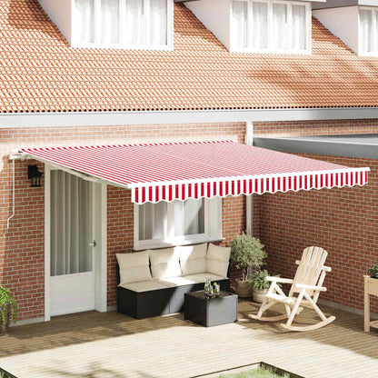 Einziehbare Markise Rot und Weiß 400 × 300 cm Polyester