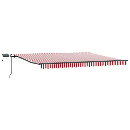 Einziehbare Markise Rot und Weiß 400 × 300 cm Stoff