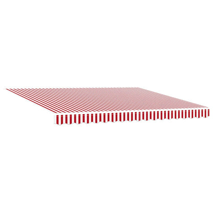 Einziehbare Markise Rot und Weiß 400 × 300 cm Stoff, Metall