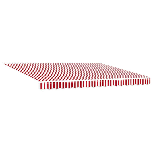 Einziehbare Markise Rot und Weiß 400 × 300 cm Stoff, Metall