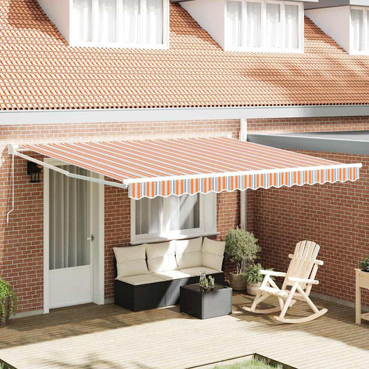 Einziehbare Markise Mehrfarbig 400 × 300 cm Polyester