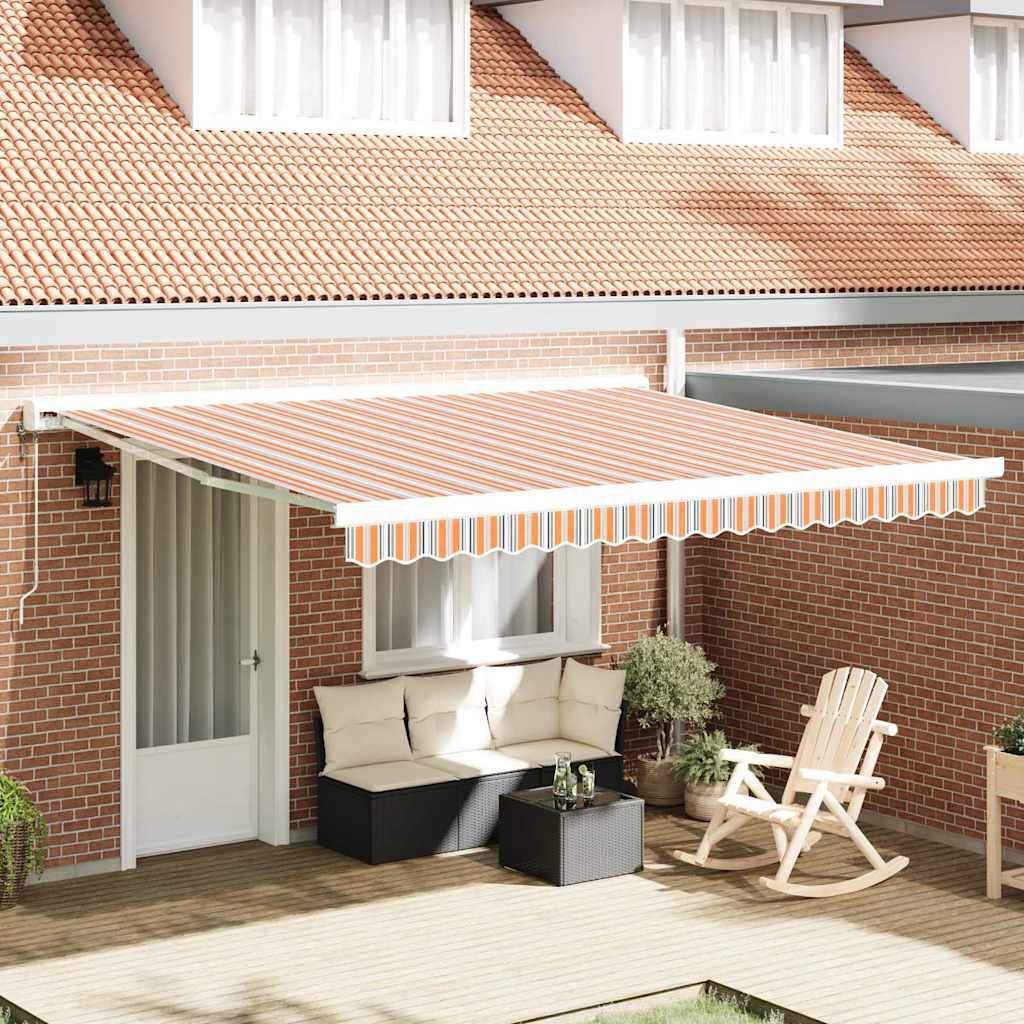 Einziehbare Markise Mehrfarbig 400 × 300 cm Stoff, Metall