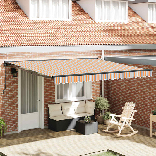 Einziehbare Markise Bunt gestreift 400x300 cm Stoff