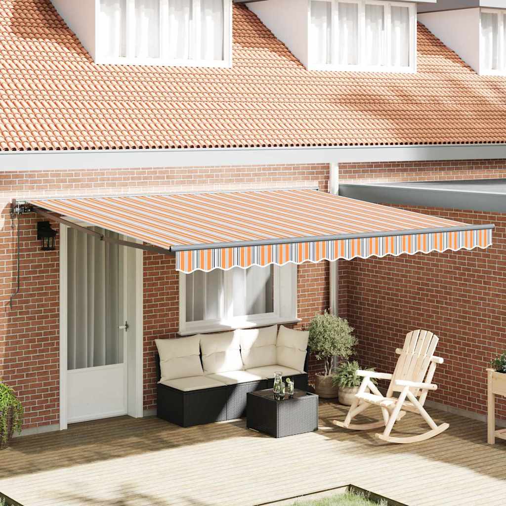 Einziehbare Markise Bunt gestreift 400x300 cm Stoff