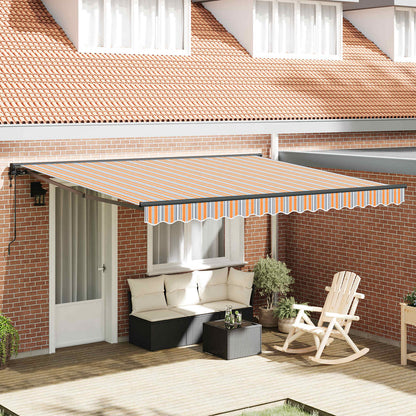 Einziehbare Markise Bunt gestreift 400x300 cm Stoff