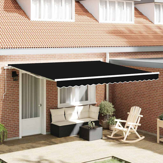 Einziehbare Markise Schwarz 400 × 300 cm Polyester