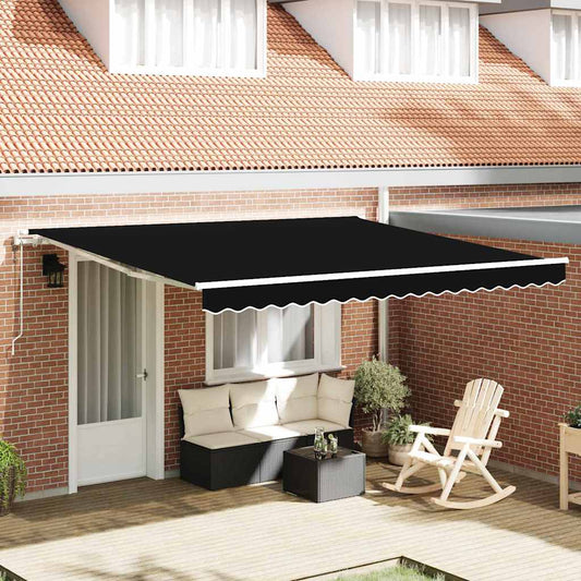 Einziehbare Markise 400 × 300 cm Schwarz