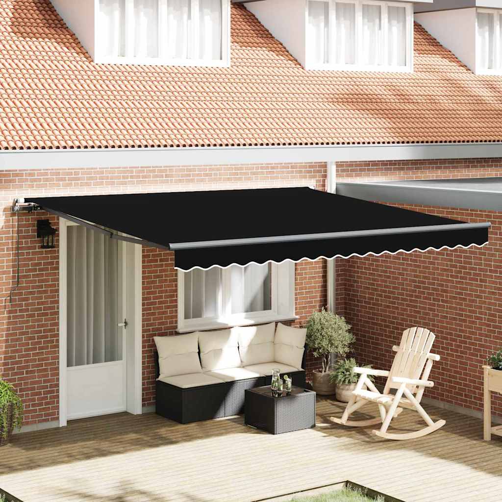 Einziehbare Markise Schwarz 400 × 300 cm Stoff