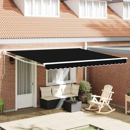 Einziehbare Markise Schwarz 400 × 300 cm Polyester