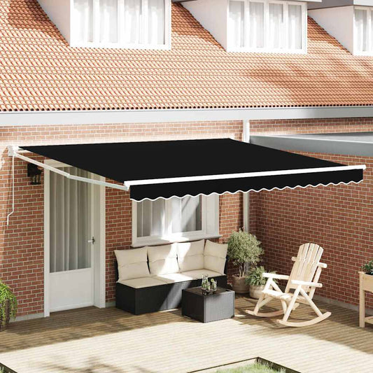 Einziehbare Markise Schwarz 400 × 300 cm Polyester