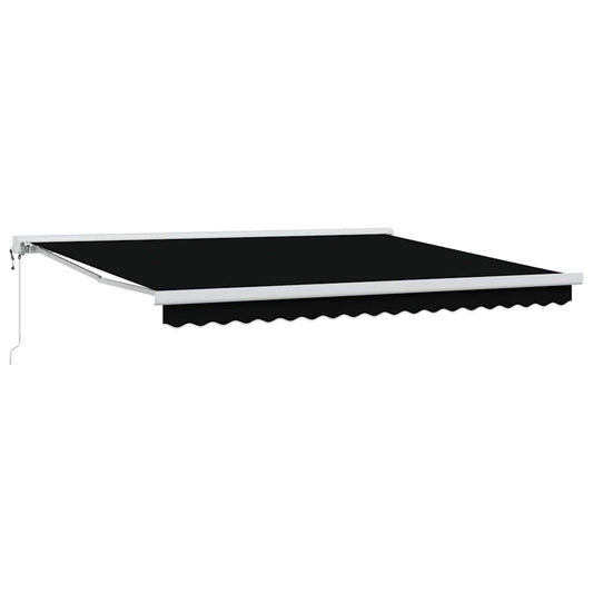 Einziehbare Markise Schwarz 400 × 300 cm Stoff, Metall