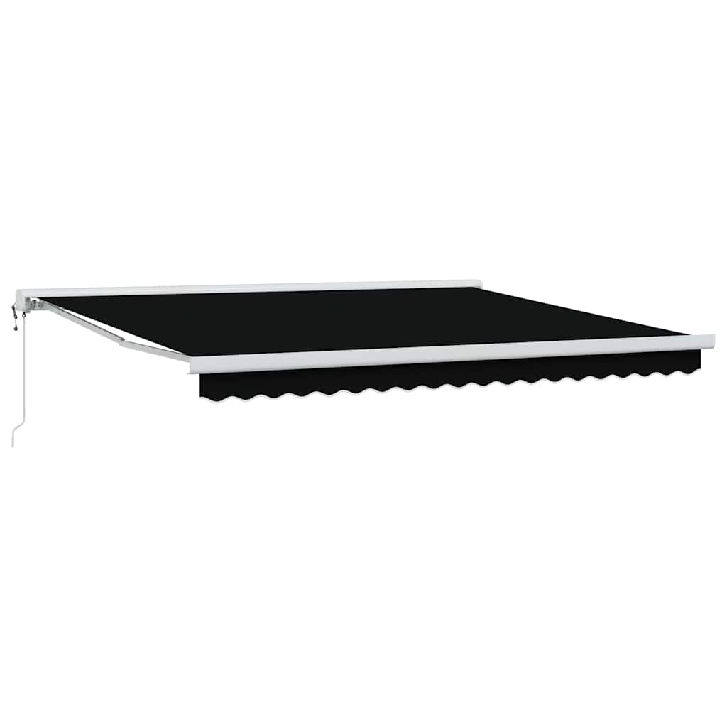 Einziehbare Markise Schwarz 400 x 300 cm Stoff und Metall