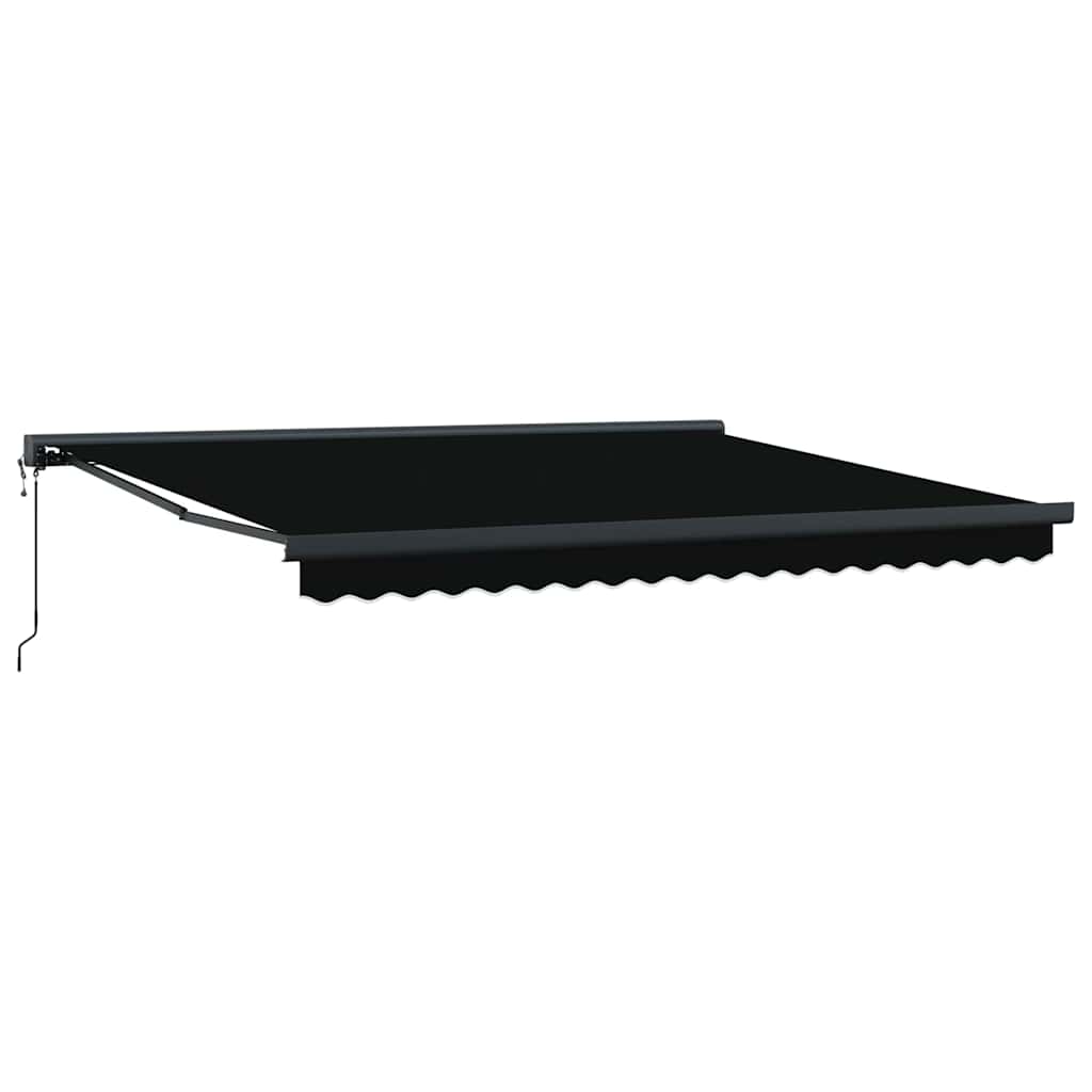 Einziehbare Markise Schwarz 400 × 300 cm Stoff, Metall