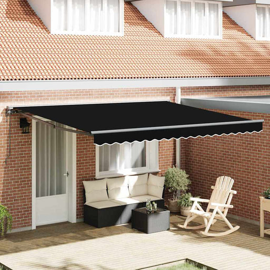 Einziehbare Markise Schwarz 400x300 cm Stoff