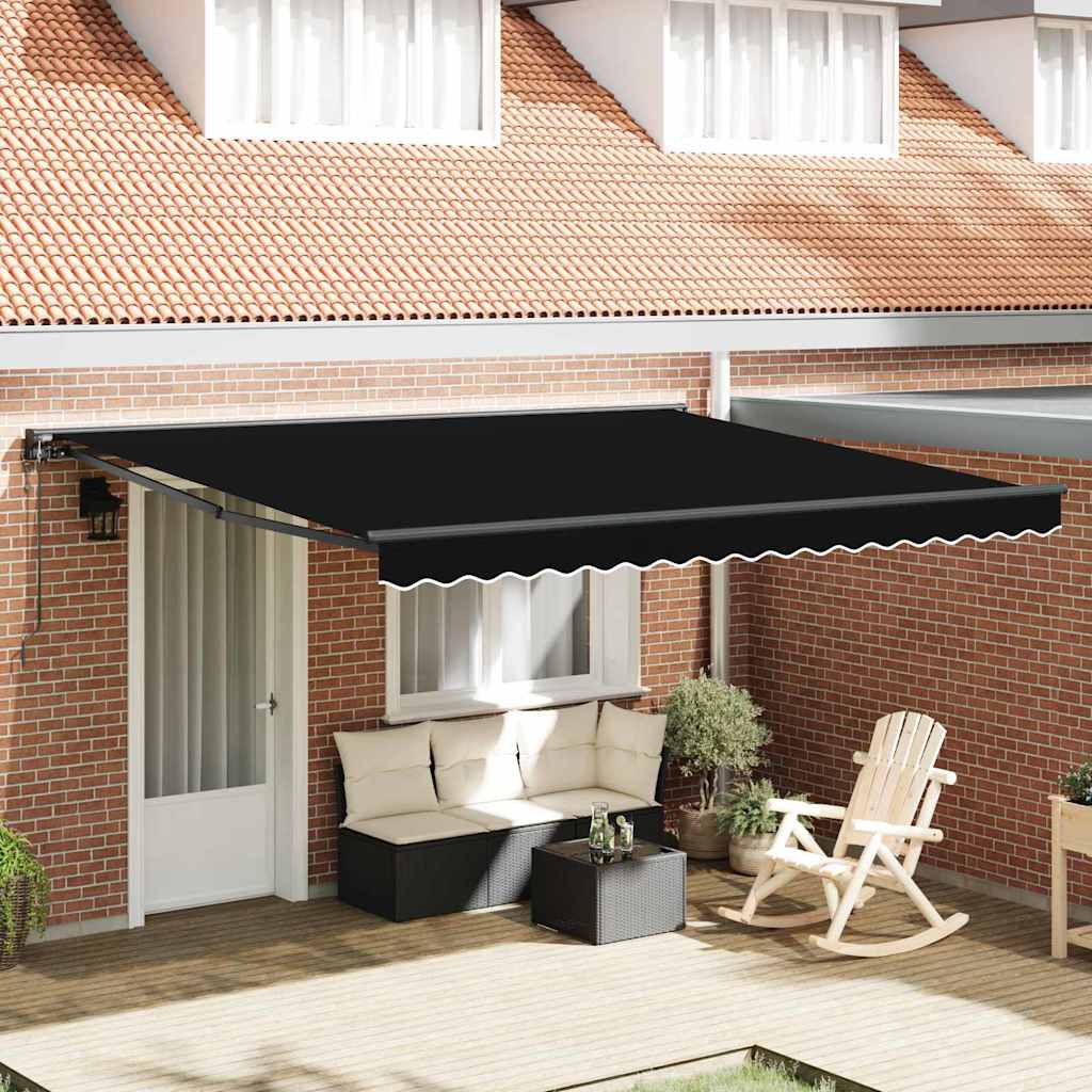 Einziehbare Markise Schwarz 400x300 cm Stoff