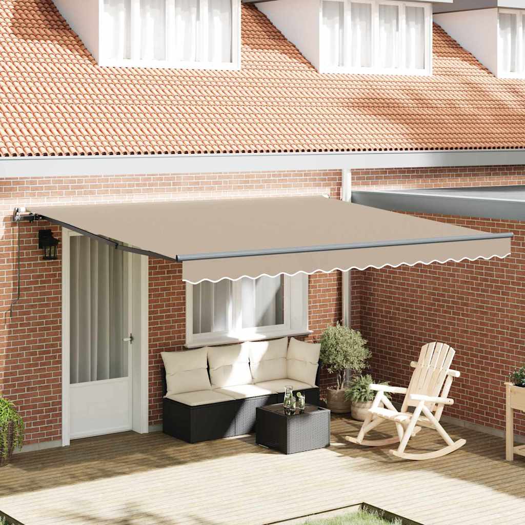 Einziehbare Markise Beige 400 × 300 cm Stoff