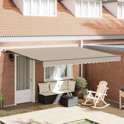 Einziehbare Markise Beige 400 × 300 cm Stoff