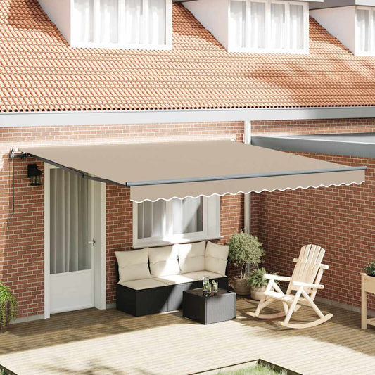 Einziehbare Markise Beige 400 × 300 cm Stoff