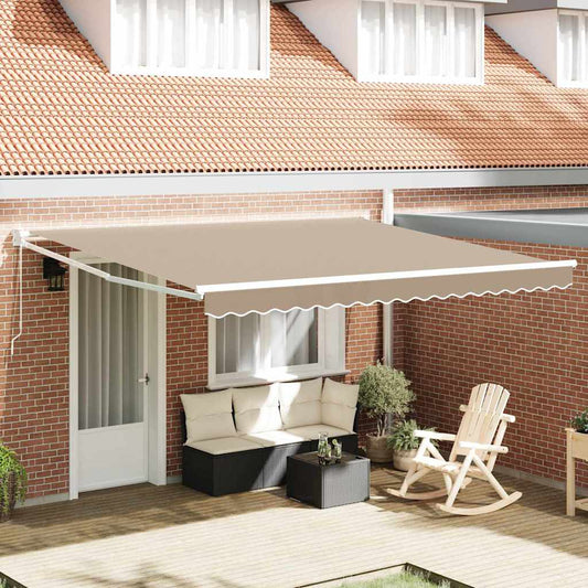 Einziehbare Markise Beige 400 × 300 cm Polyester