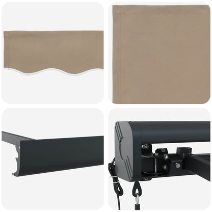 Einziehbare Markise Beige 400 × 300 cm Stoff, Metall