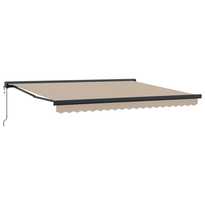 Einziehbare Markise Beige 400 × 300 cm Stoff, Metall