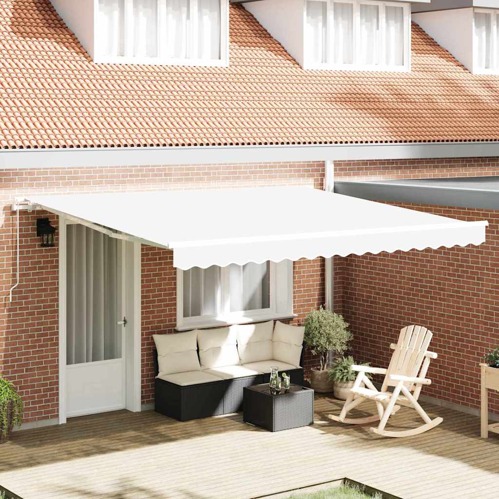 Einziehbare Markise Weiß 400 × 300 cm Polyester