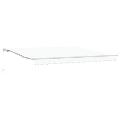 Einziehbare Markise Weiß 400 × 300 cm Polyester und Metall