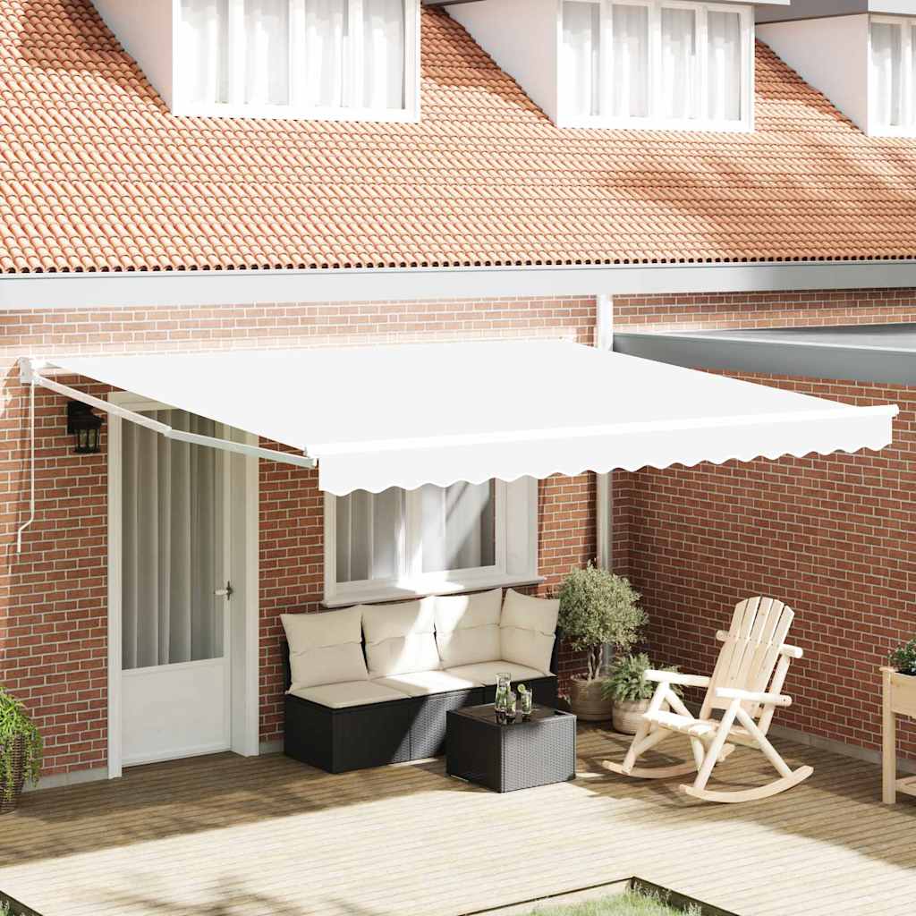 Einziehbare Markise Weiß 400 × 300 cm Polyester