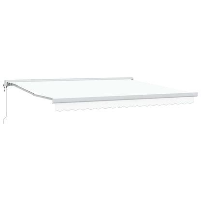 Einziehbare Markise Weiß 400 x 300 cm Stoff und Metall