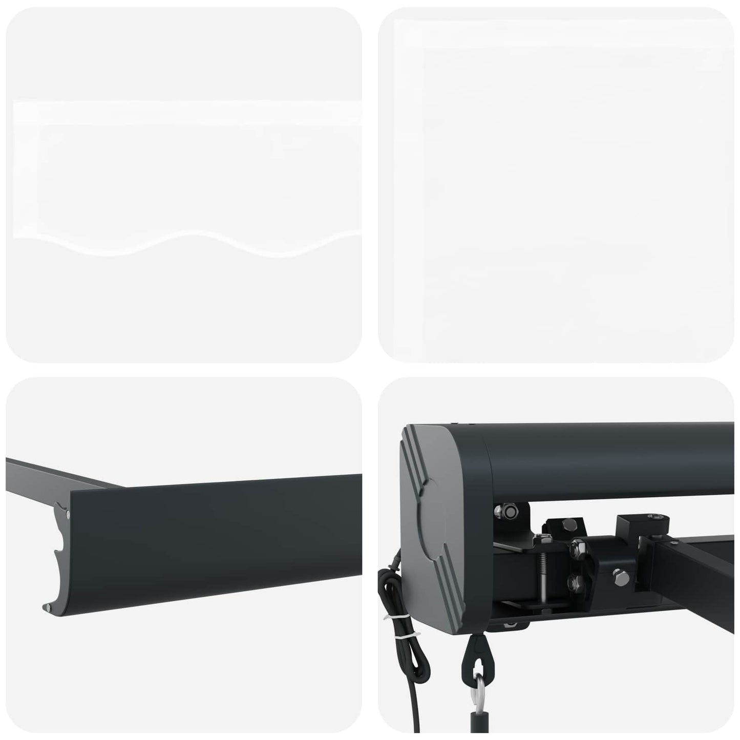 Einziehbare Markise Weiß 400 × 300 cm Stoff, Metall