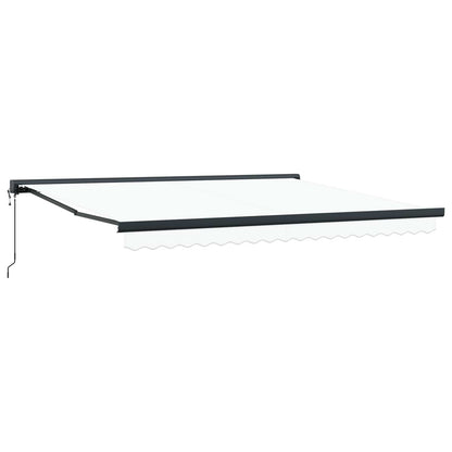 Einziehbare Markise Weiß 400 × 300 cm Stoff, Metall