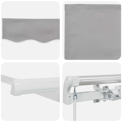 Einziehbare Markise Hellgrau 400 × 300 cm Polyester und Metall