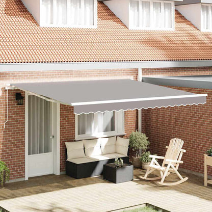 Einziehbare Markise Hellgrau 400 × 300 cm Polyester