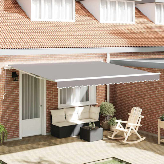 Einziehbare Markise Hellgrau 400 × 300 cm Polyester