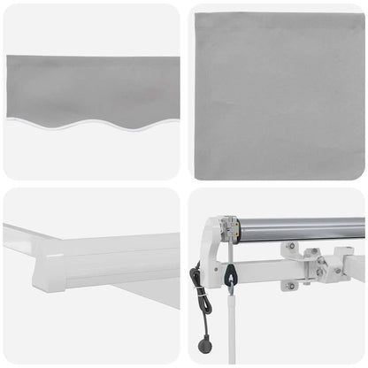 Einziehbare Markise 400 × 300 cm Hellgrau