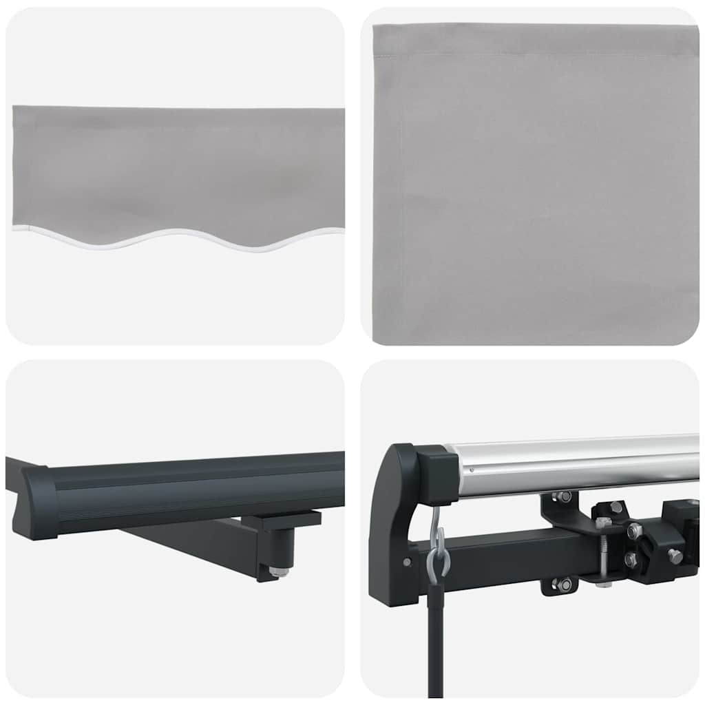 Einziehbare Markise Hellgrau 400 × 300 cm Stoff