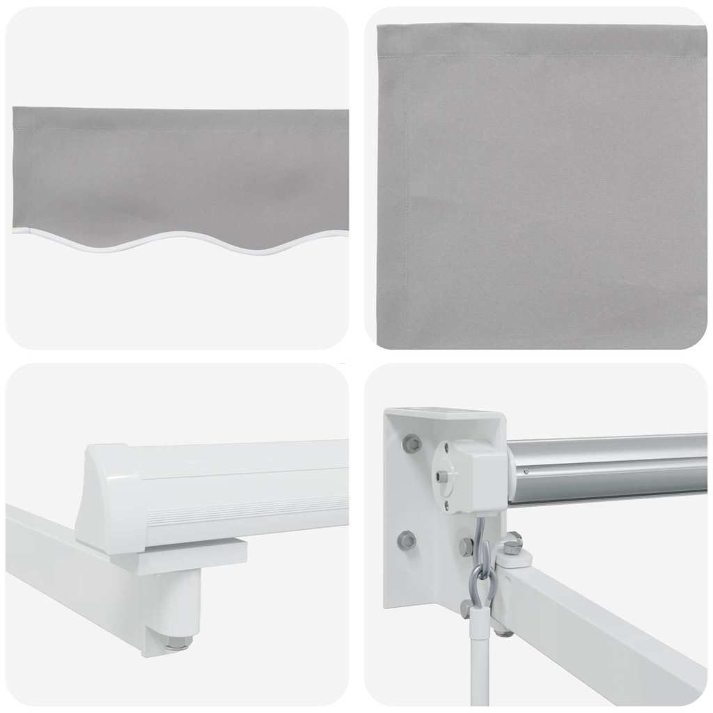 Einziehbare Markise Hellgrau 400 × 300 cm Polyester