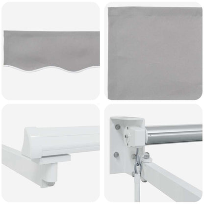Einziehbare Markise Hellgrau 400 × 300 cm Polyester