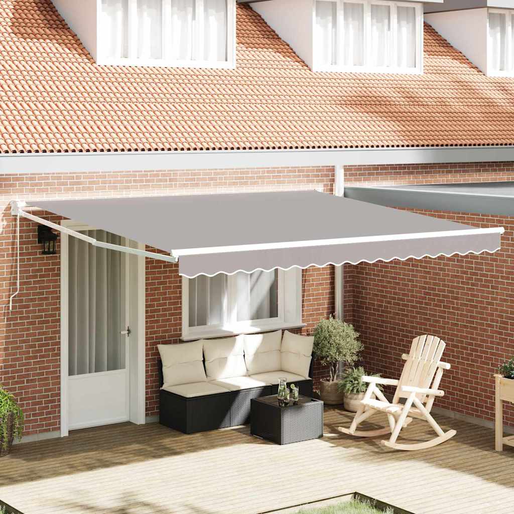 Einziehbare Markise Hellgrau 400 × 300 cm Polyester