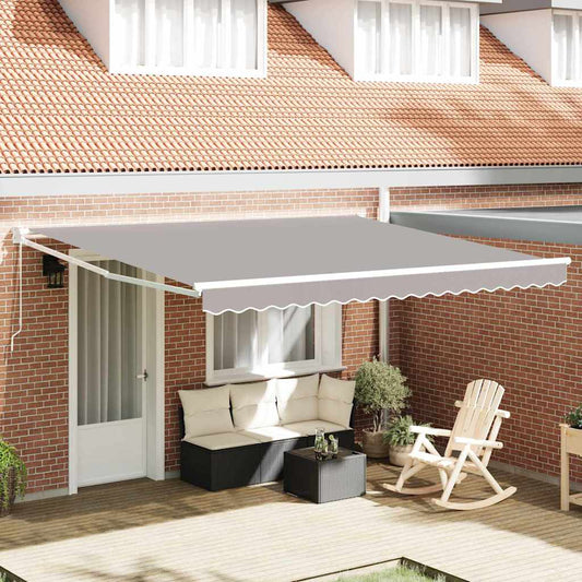 Einziehbare Markise Hellgrau 400 × 300 cm Polyester