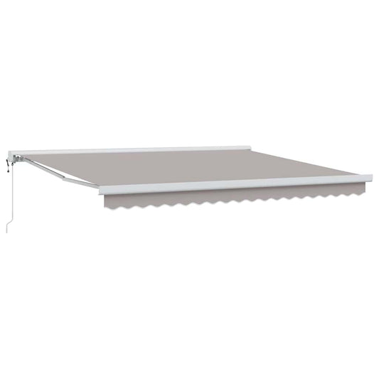 Einziehbare Markise Hellgrau 400 × 300 cm Stoff, Metall