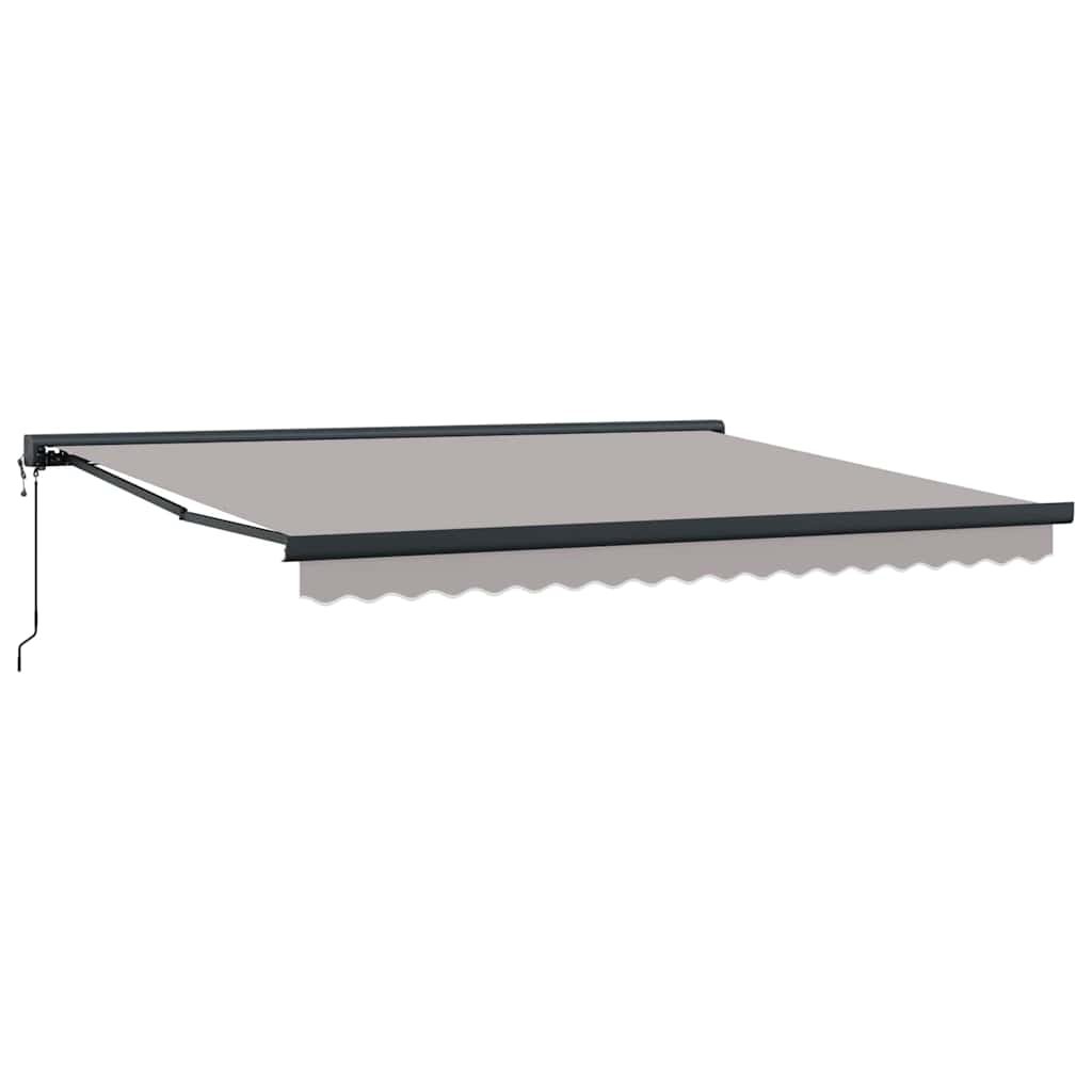 Einziehbare Markise Hellgrau 400 × 300 cm Stoff, Metall